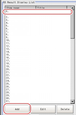 3D Result Display - 3D Result Display List Area