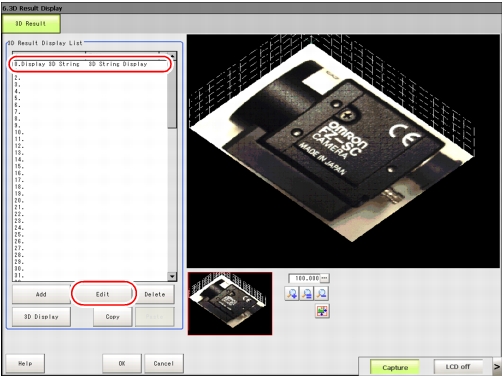 3D Result Display - 3D Result Display List Area