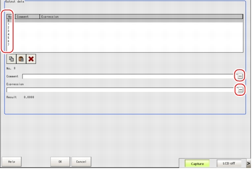 Setting - Output data area