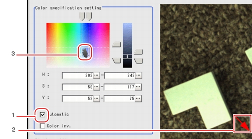 Color Spec - Color Specification Setting Area