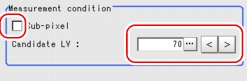 Measurement - Measurement Condition Area