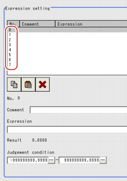 Setting - Expression setting area 