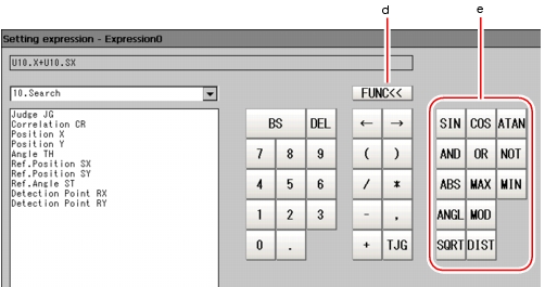 Setting Expression window