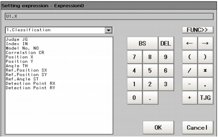 Setting Expression window