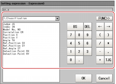 Setting Expression window