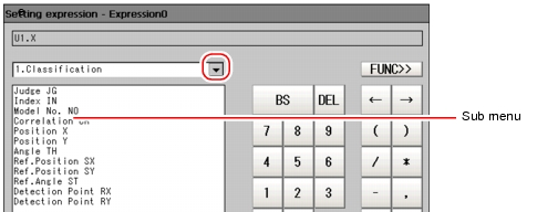 Setting Expression window