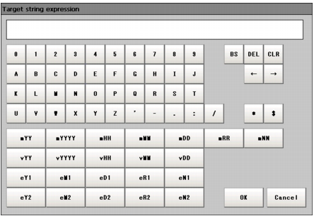 Target string expression window