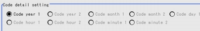 Code Parameter - Code detail setting area