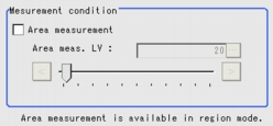 Measurement - Measurement condition area