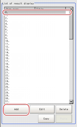 Result Display- List of result display area