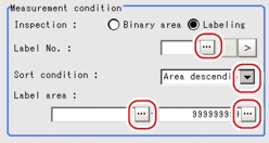 Measurement - Measurement condition area