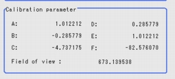 Calibration - Calibration parameter area