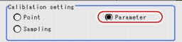 Calibration - Calibration setting area