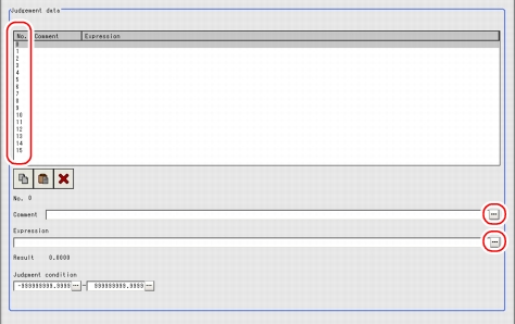 Setting - Judgement data area