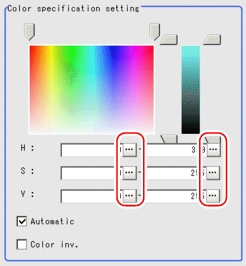 Color Spec - Color Specification Setting Area