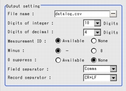 Output Format - Output Setting Area