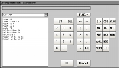 Illustration of the Expression Setting window