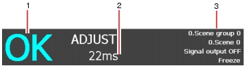 Figure of the "Measurement information display" area on the Main screen