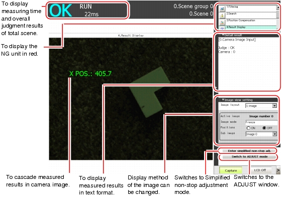 Illustration of Main Screen (RUN window - Normal mode)