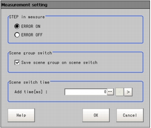 Measurement setting window