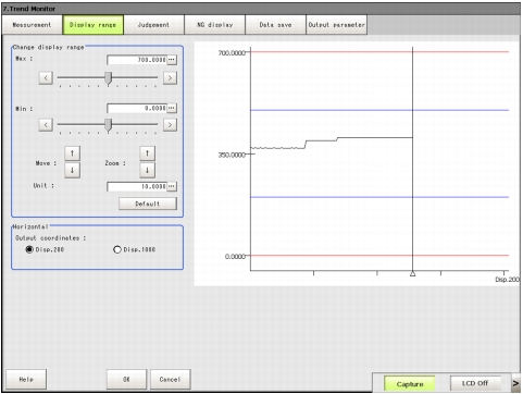 Trend monitor - Display range window