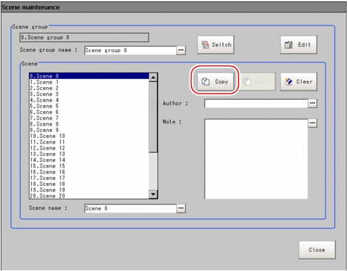 Scene Maintenance window