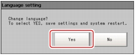 Language Setting window