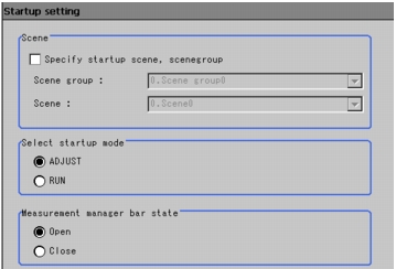 Startup setting window