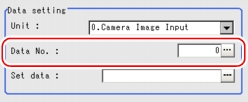 Set unit data - Data setting area 