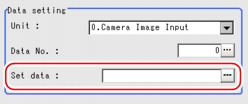 Set unit data - Data setting area 